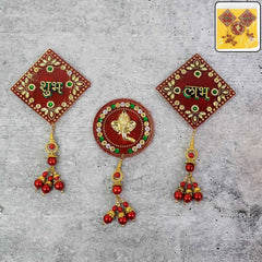 Shubh Labh Ganesh Wall Hanging Set – Auspicious 3-Piece Decor
