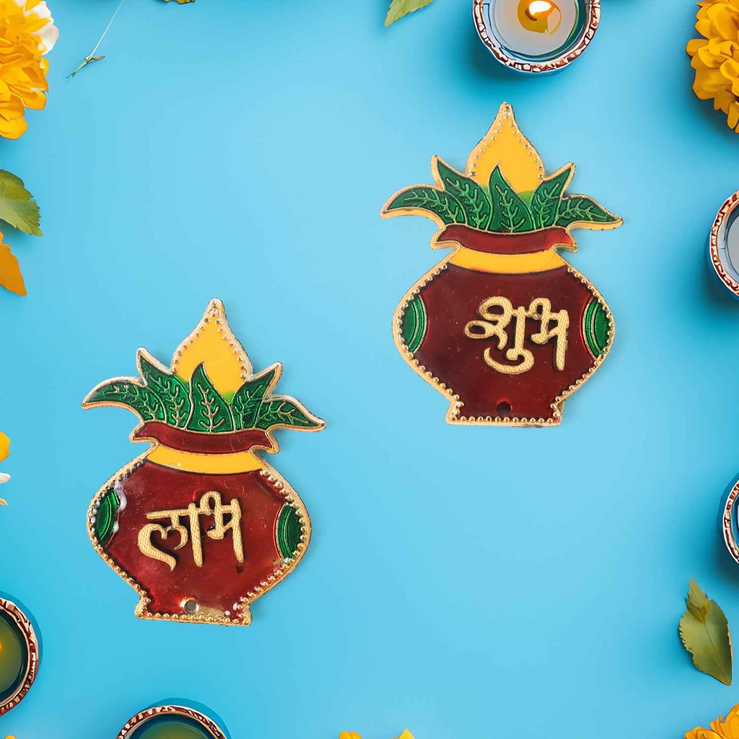 Shubh Labh Kalash Wall Hangings – Traditional Prosperity Decor Set
