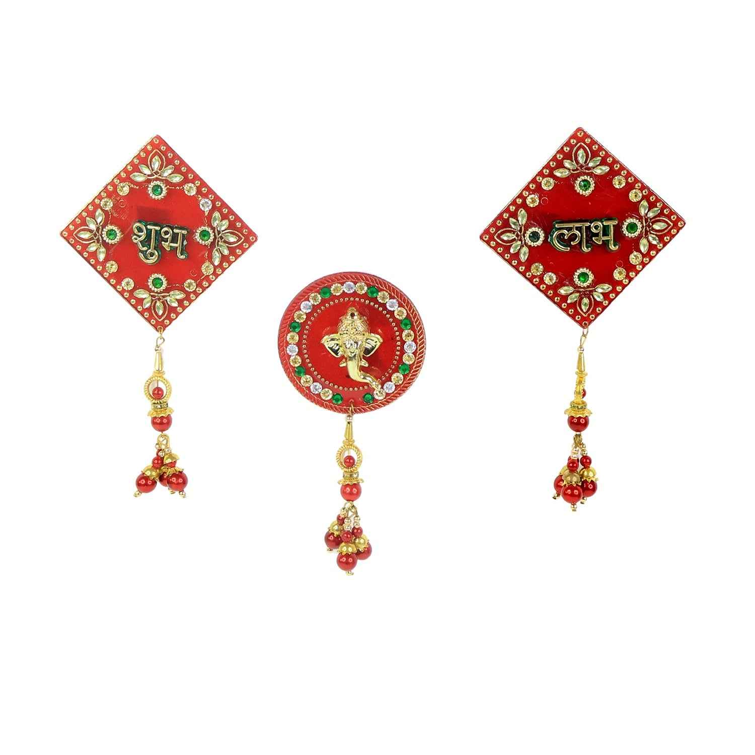 Shubh Labh Ganesh Wall Hanging Set – Auspicious 3-Piece Decor
