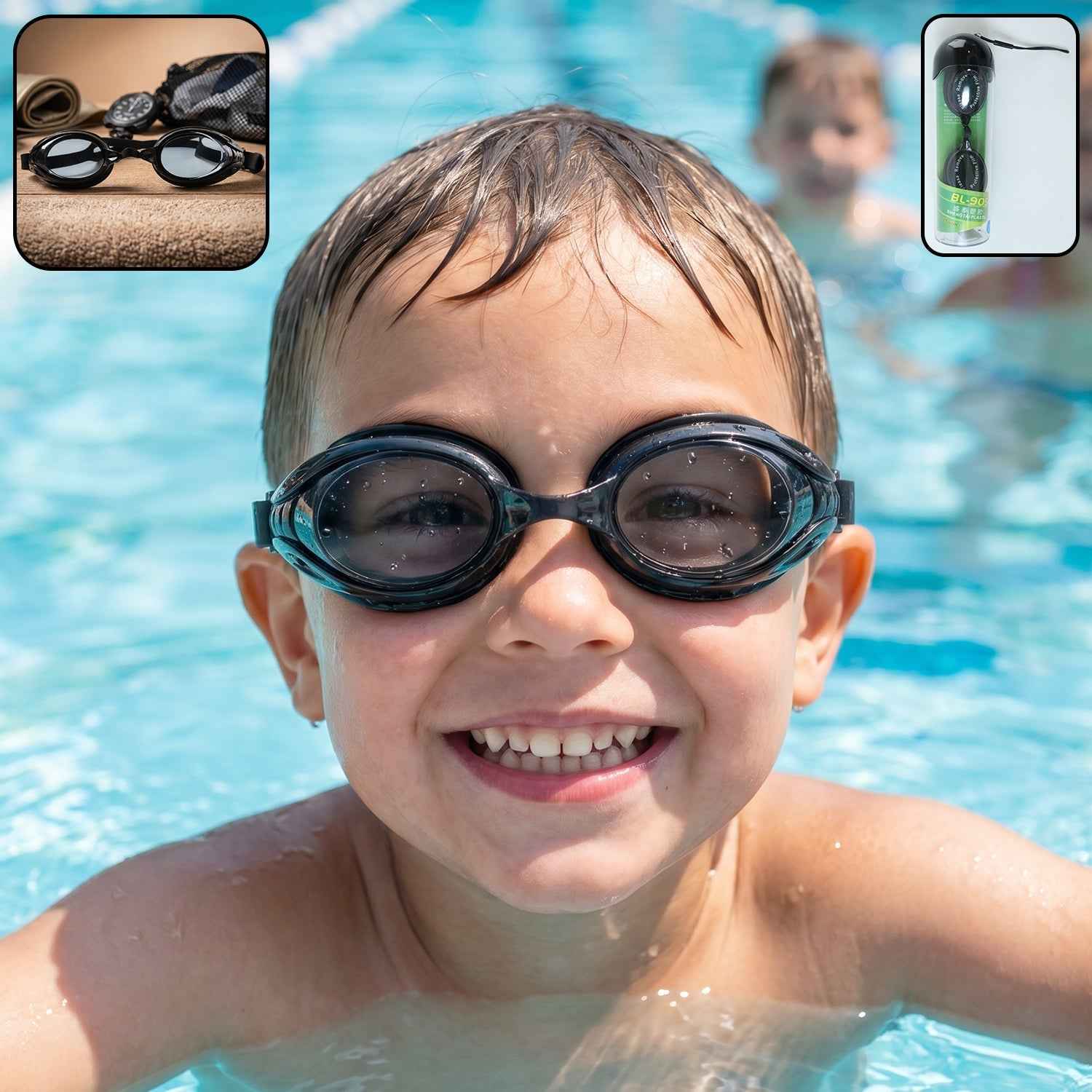 Kids Swimming Goggles Ð Anti-Leak Design & Adjustable Fit