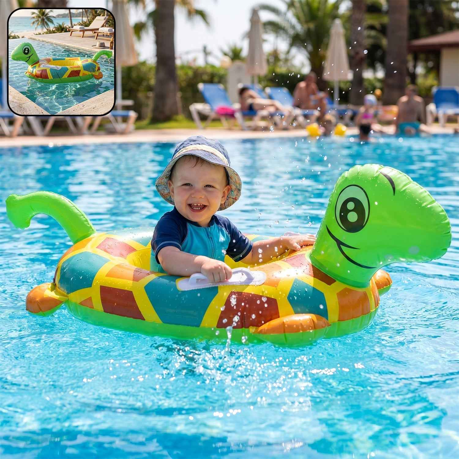 Kids Inflatable Turtle Swim Ring Ð Safe & Durable Pool Float