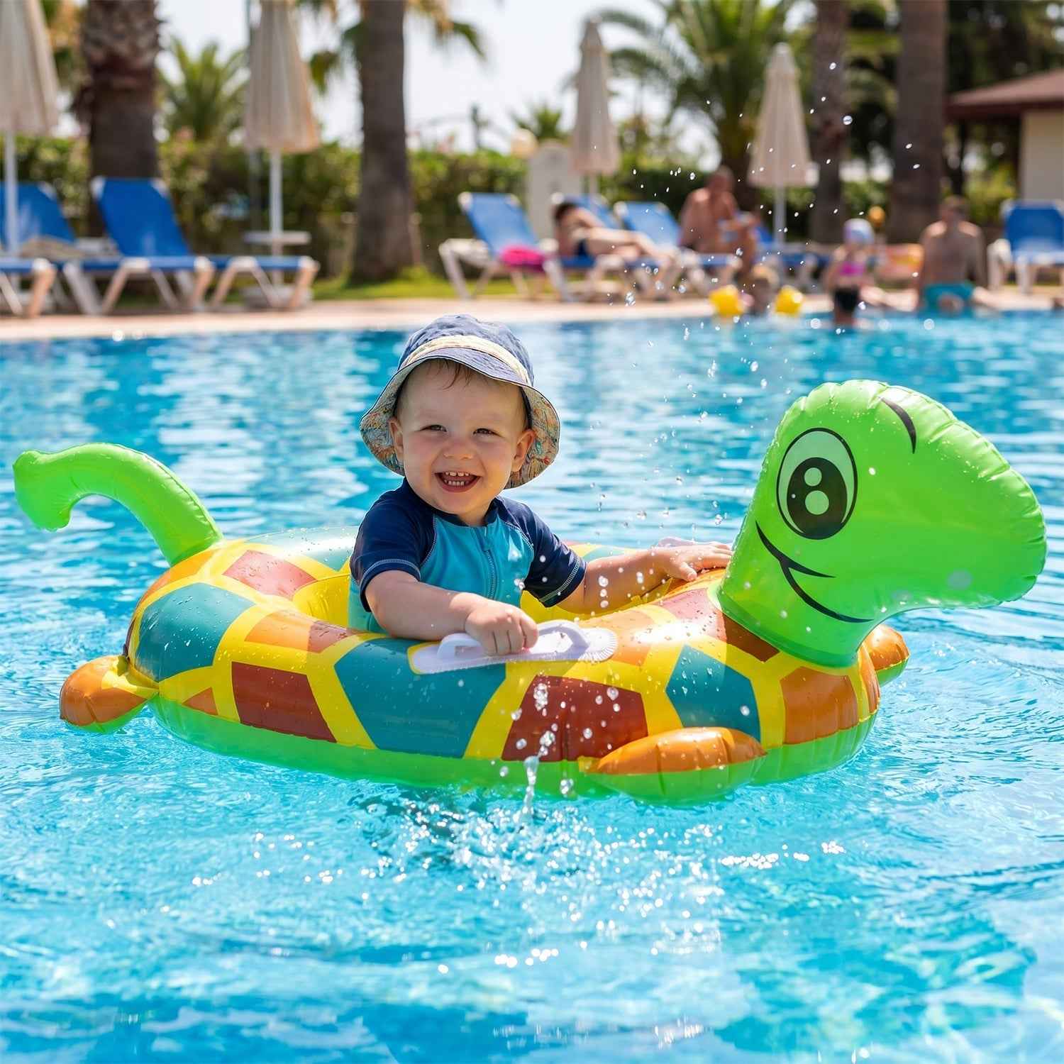 Kids Inflatable Turtle Swim Ring Ð Safe & Durable Pool Float