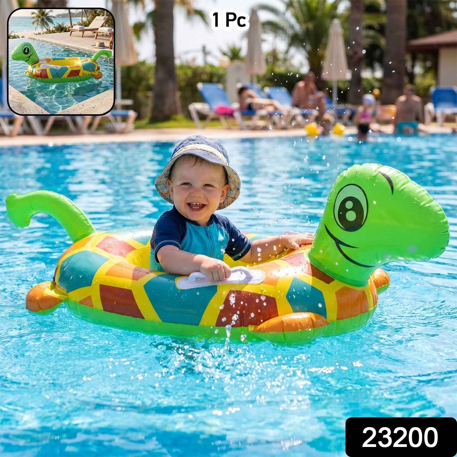 Kids Inflatable Turtle Swim Ring Ð Safe & Durable Pool Float
