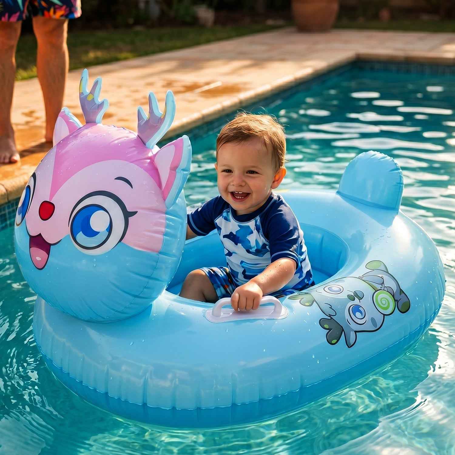 Kids Inflatable Cartoon Animal Swim Ring Ð Safe Water Support