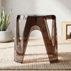 Transparent Plastic Stool Set – Indoor Outdoor Stackable 4 Pc
