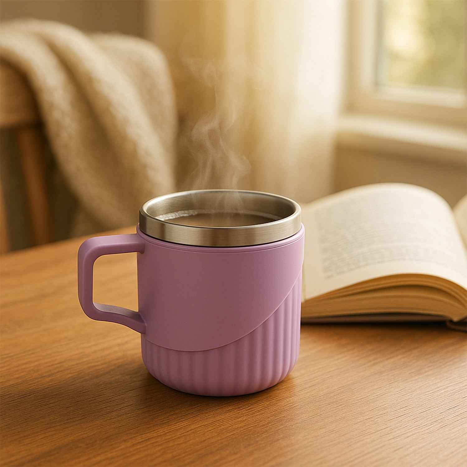 Tea Coffee Cup Set of 6 – Durable Metal Inner, Heat-Safe Sleeve