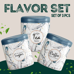 Plastic Tea Coffee Sugar Storage Set – Airtight & Stylish 3 Pc