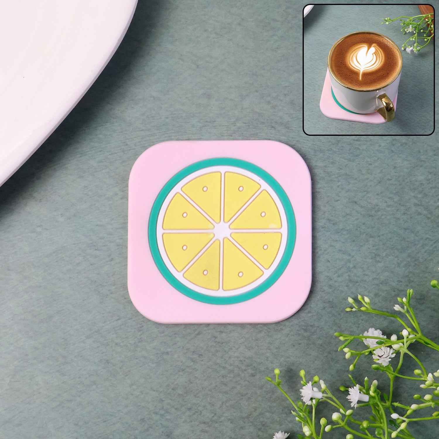 Silicone Lemon Drink Coaster – Heat-Resistant Table Protector