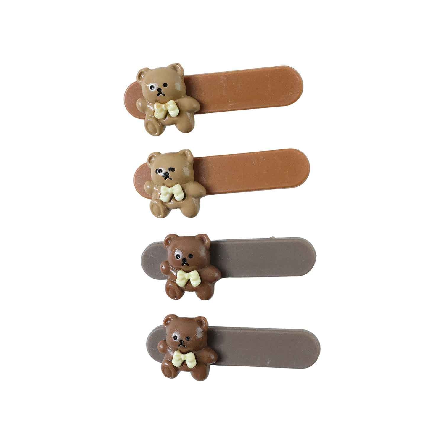 Teddy Bear Hair Clips – Cute & Lightweight Set of 4