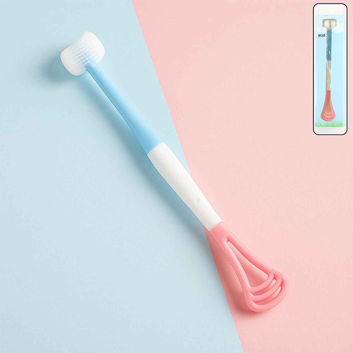 Baby Tongue Cleaner – Soft Silicone 2-in-1 Oral Massager
