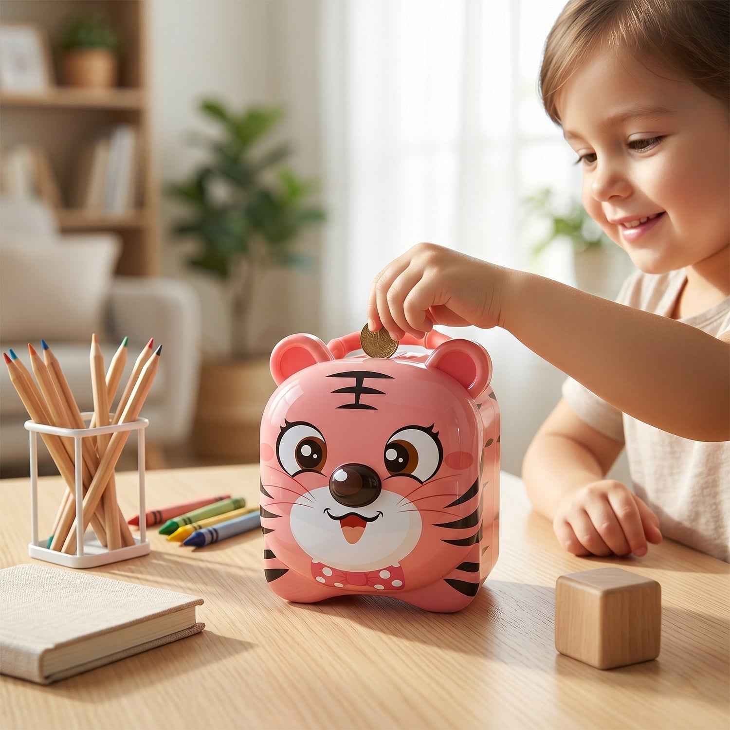 Kids Money Bank Ð Durable Metal Piggy Bank with Lock & Key