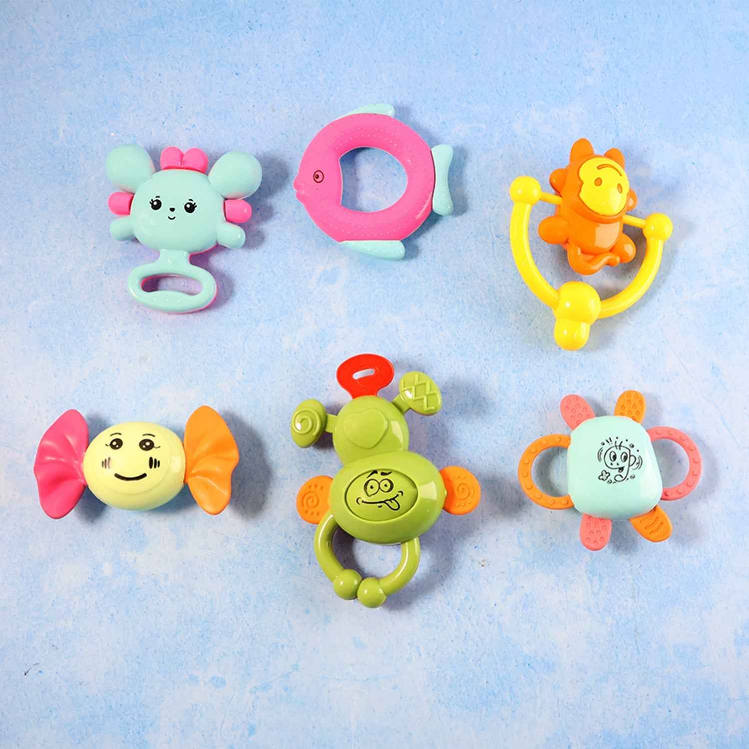 Baby Rattle Set – 6-in-1 Sensory Development Toys