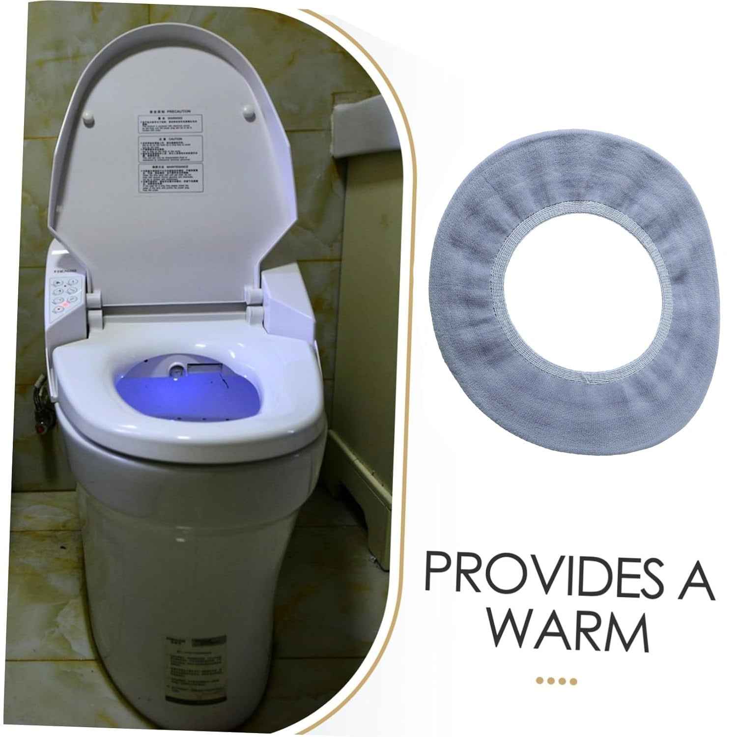 Soft Fabric Elastic Toilet Seat Cover – Washable & Comfortable Fit