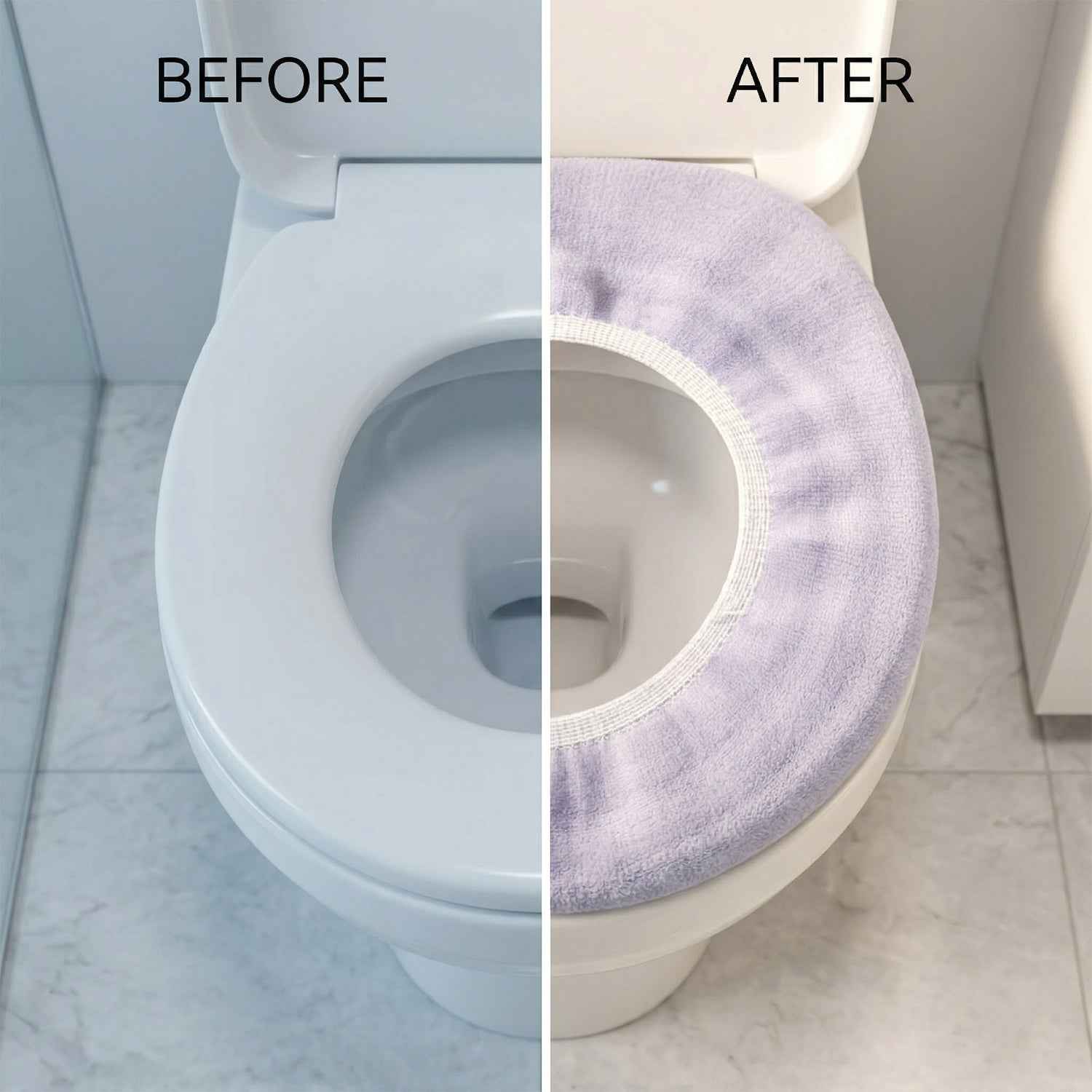 Soft Fabric Elastic Toilet Seat Cover – Washable & Comfortable Fit