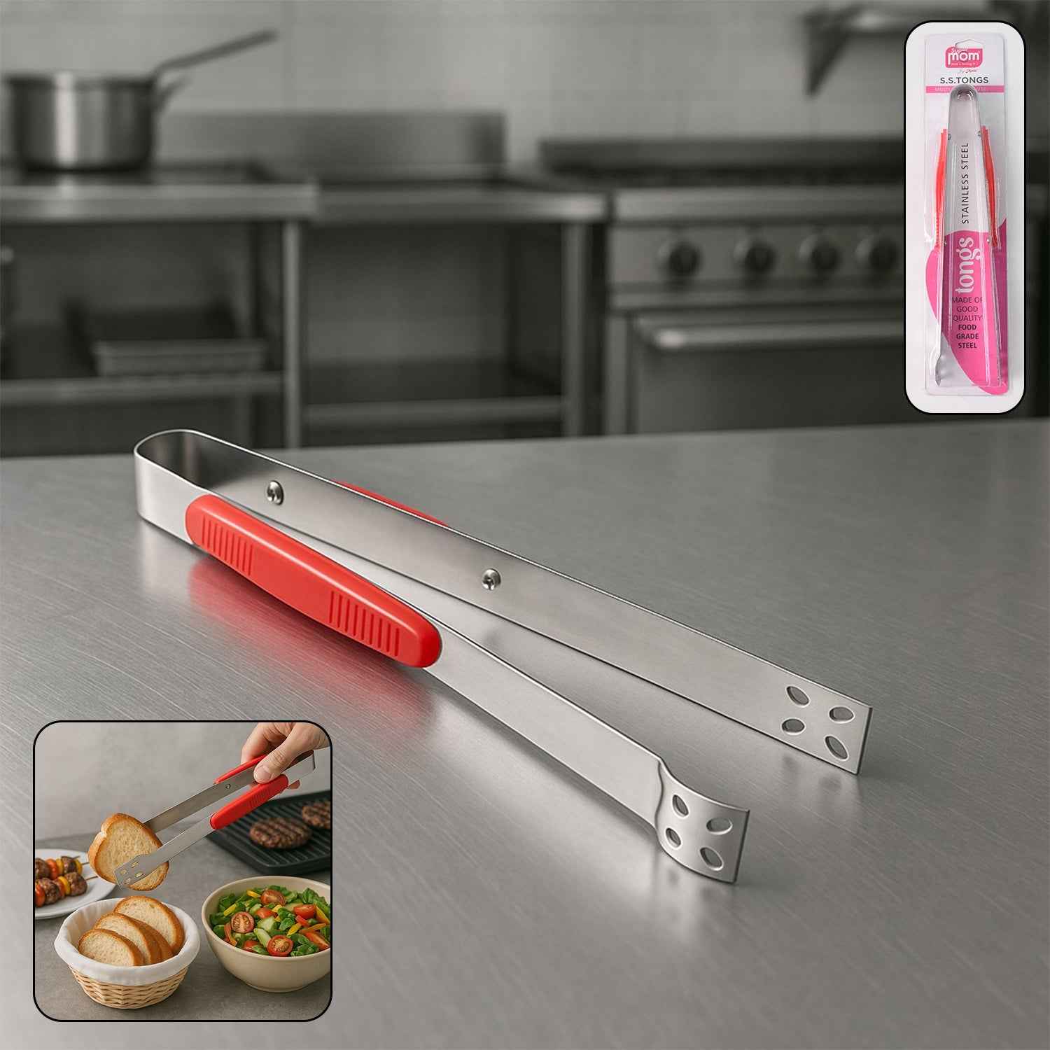 Kitchen Tongs – Premium Stainless Steel & Ergonomic Grip