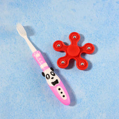 Kids Toothbrush – Fun Panda Design with Fidget Spinner Toy Set