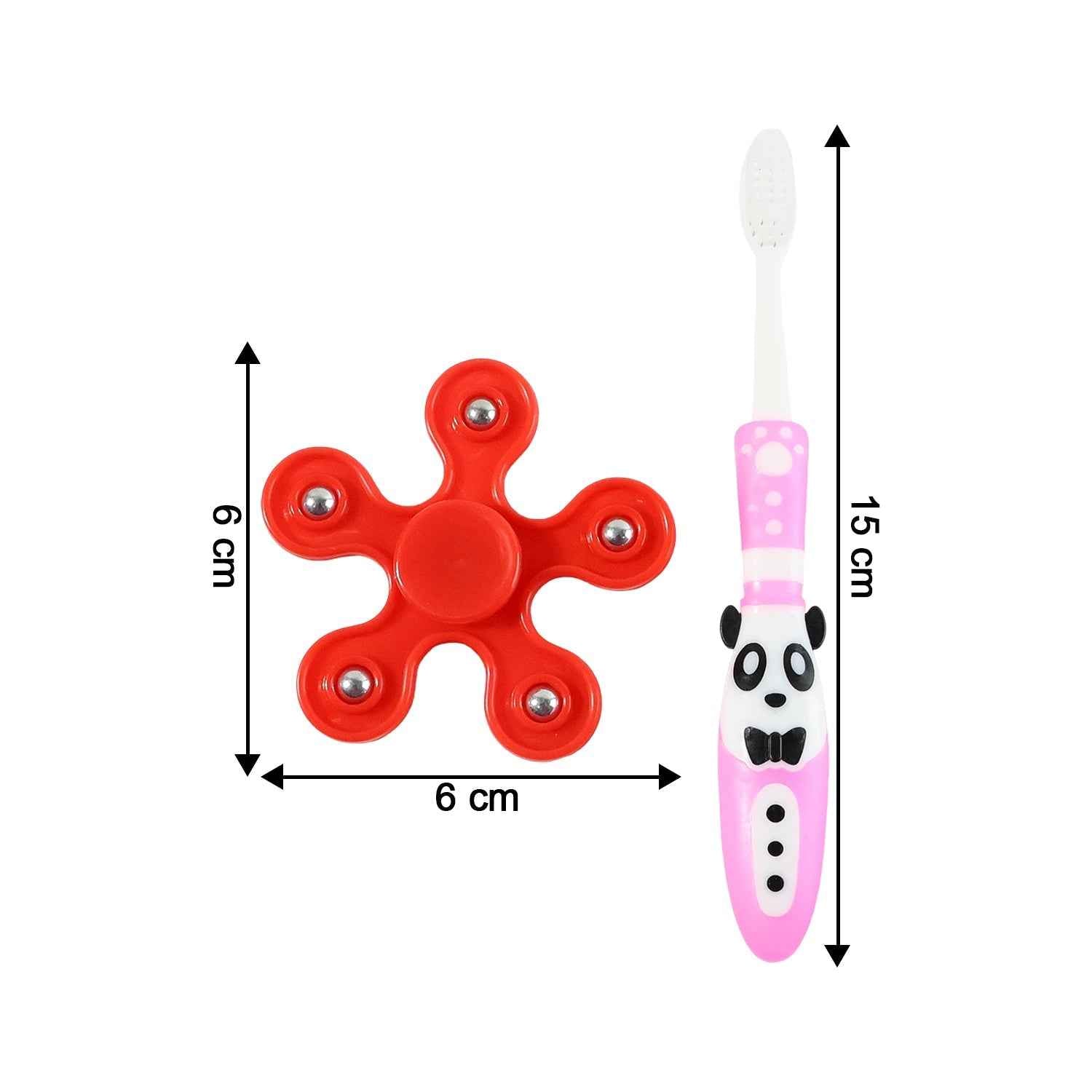 Kids Toothbrush – Fun Panda Design with Fidget Spinner Toy Set