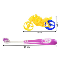 Kids Toothbrush – Panda Design with Fun Motorcycle Toy Set