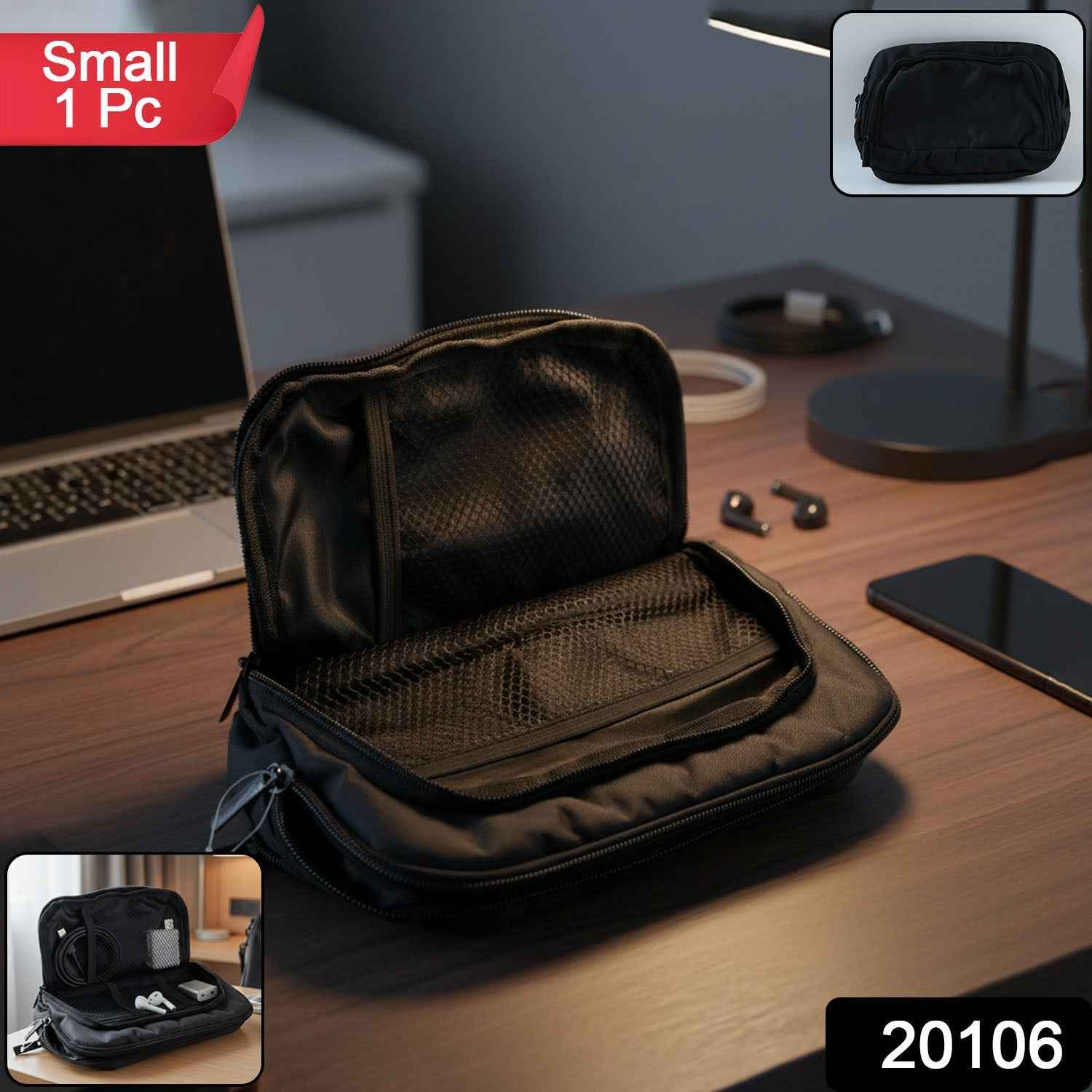 Small Electronics Organizer Pouch – Compact Travel Gadget Case