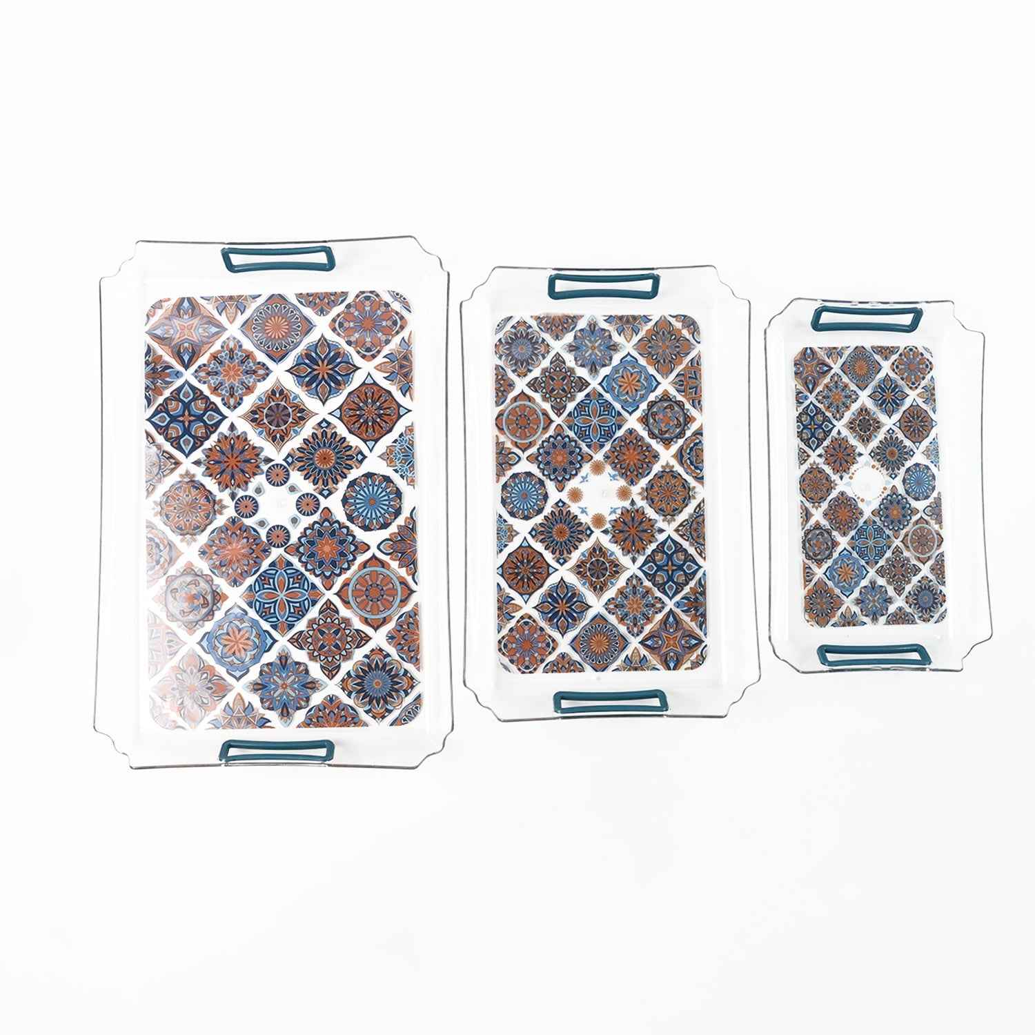 Multipurpose Serving Tray Set – 3 Nesting Trays with Handles