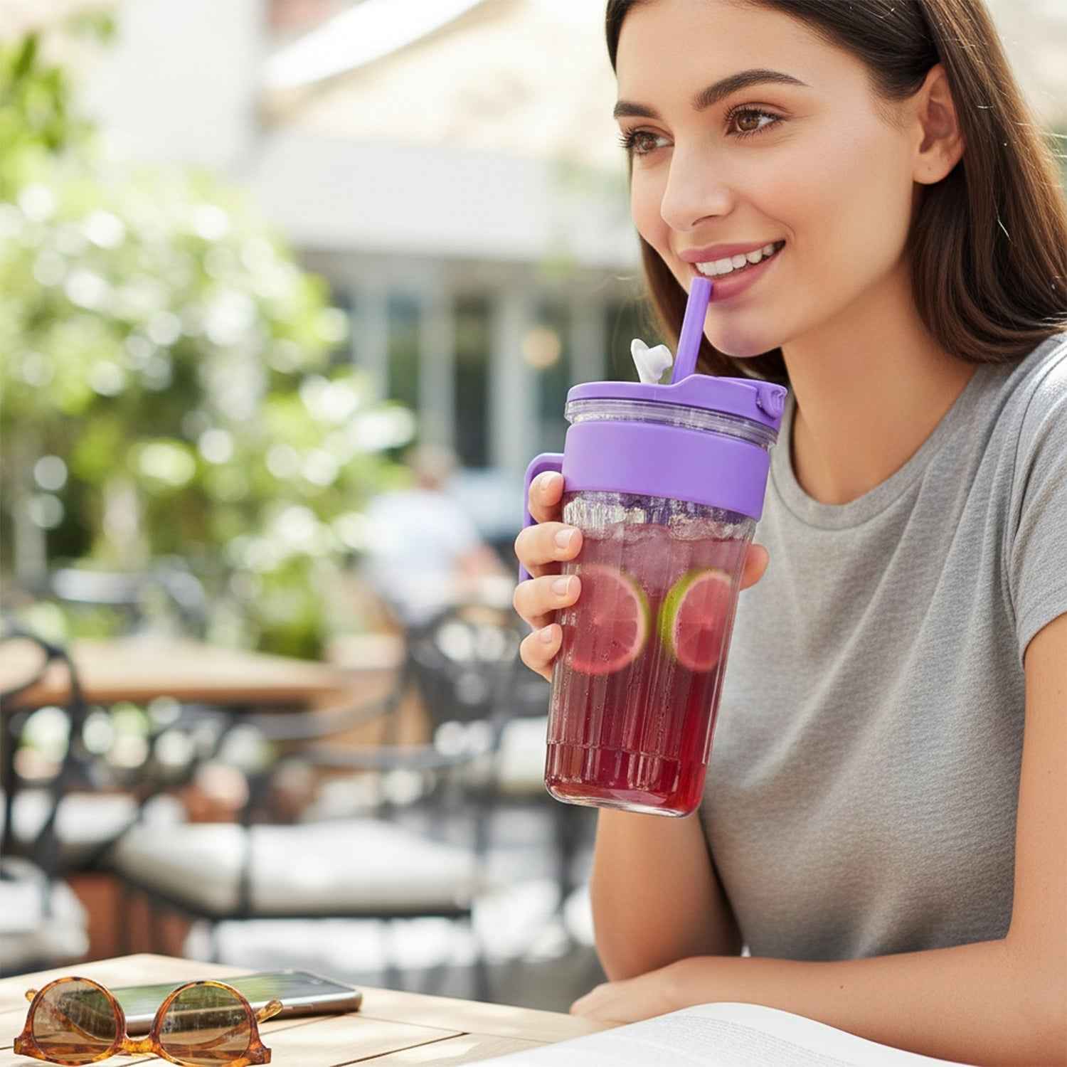 Plastic Tumbler for Kids – Spill-Free 500ml with Straw & Handle