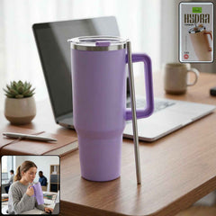 Insulated Tumbler Mug – Large 1200ML Capacity with Handle & Straw