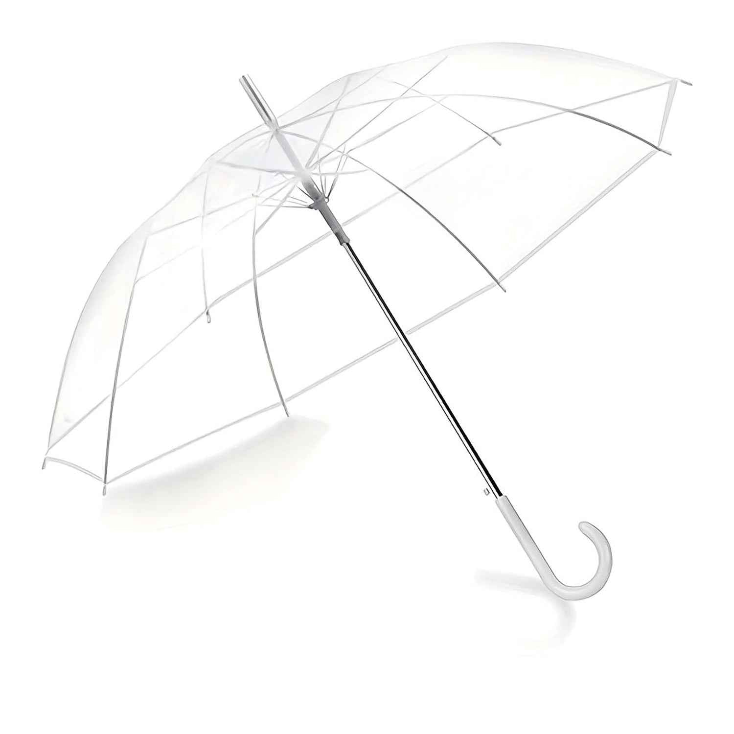 Transparent Dome Umbrella – Windproof with Comfortable Curved Handle
