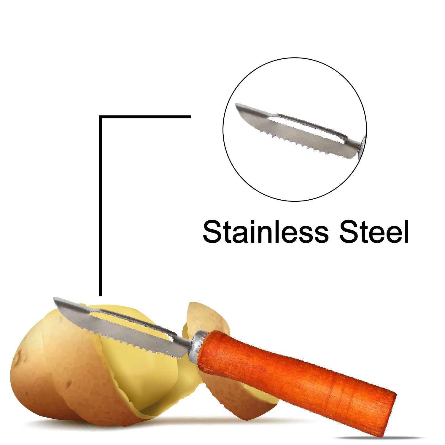 Vegetable Peeler – Stainless Steel & Wooden Handle | Quickslice