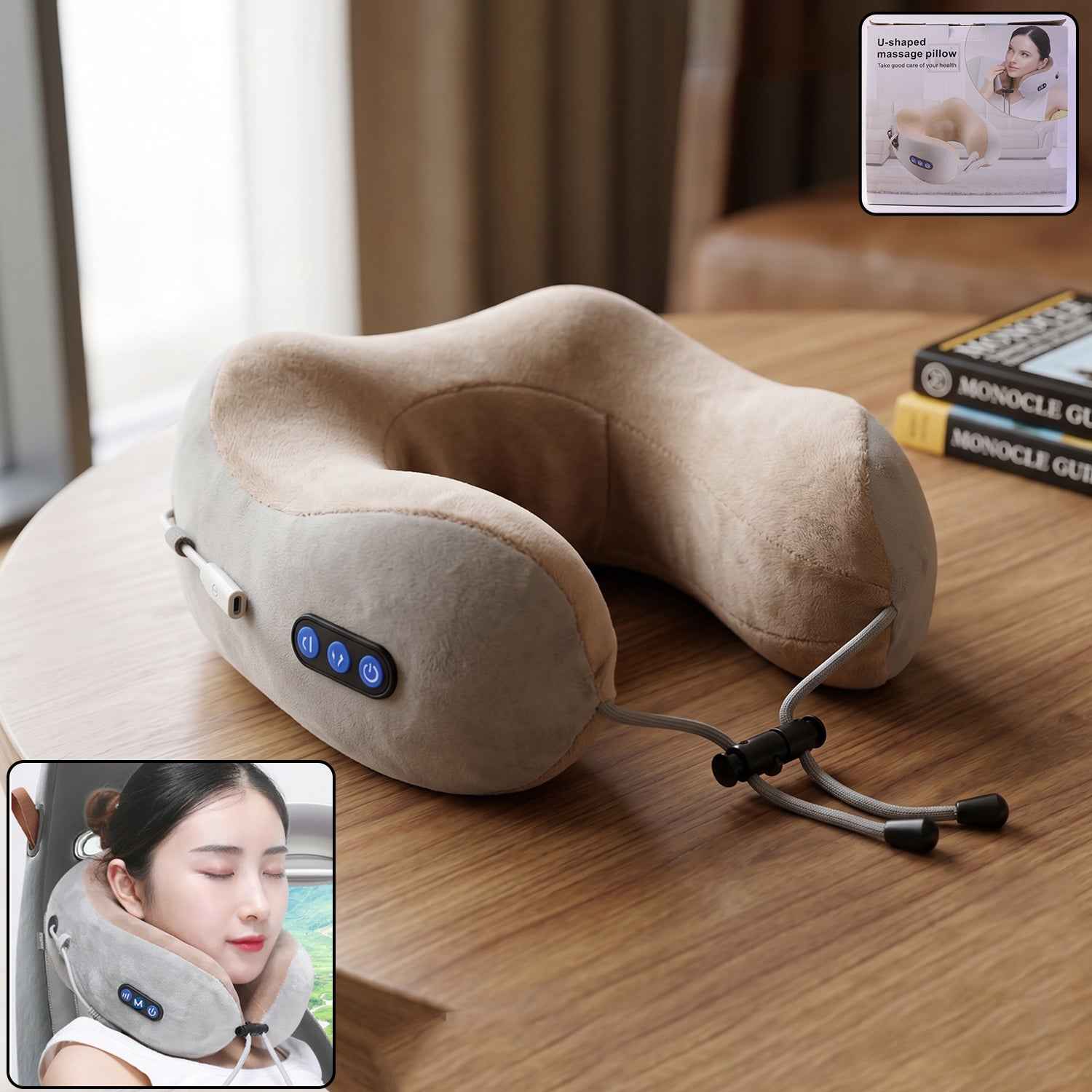 U-Shaped Electric Neck Massage Pillow Ð Cordless & Rechargeable