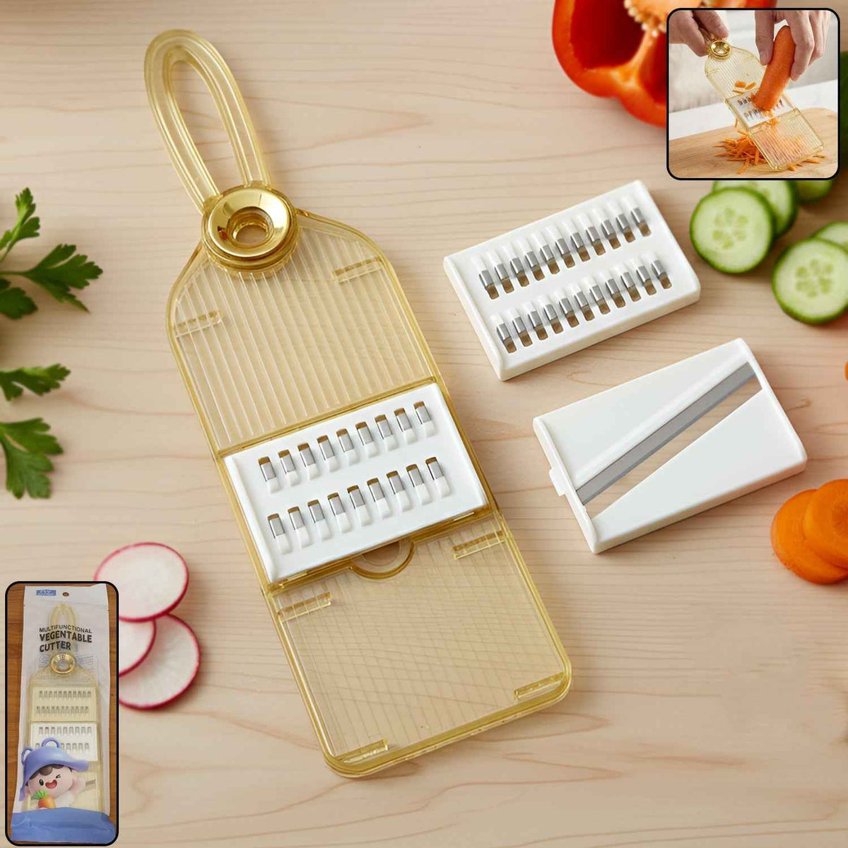 Vegetable Cutter Set – Multifunctional Slicer with Interchangeable Blades