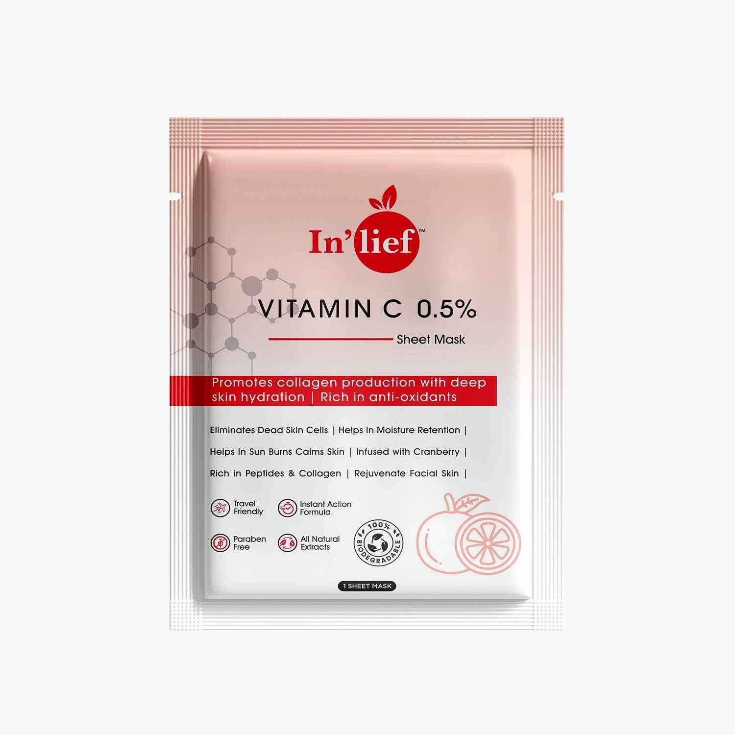 Vitamin C Facial Sheet Mask – Hydrating & Brightening Glow