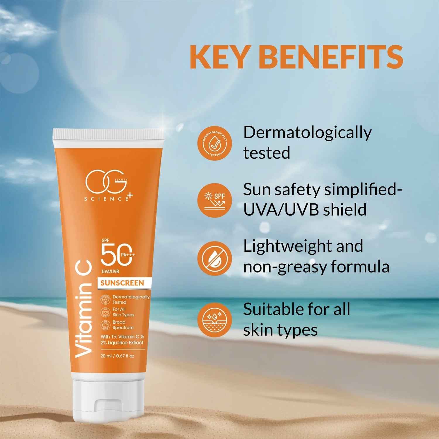 Vitamin C Sunscreen SPF 50 PA+++ – Brightening Broad-Spectrum Protection