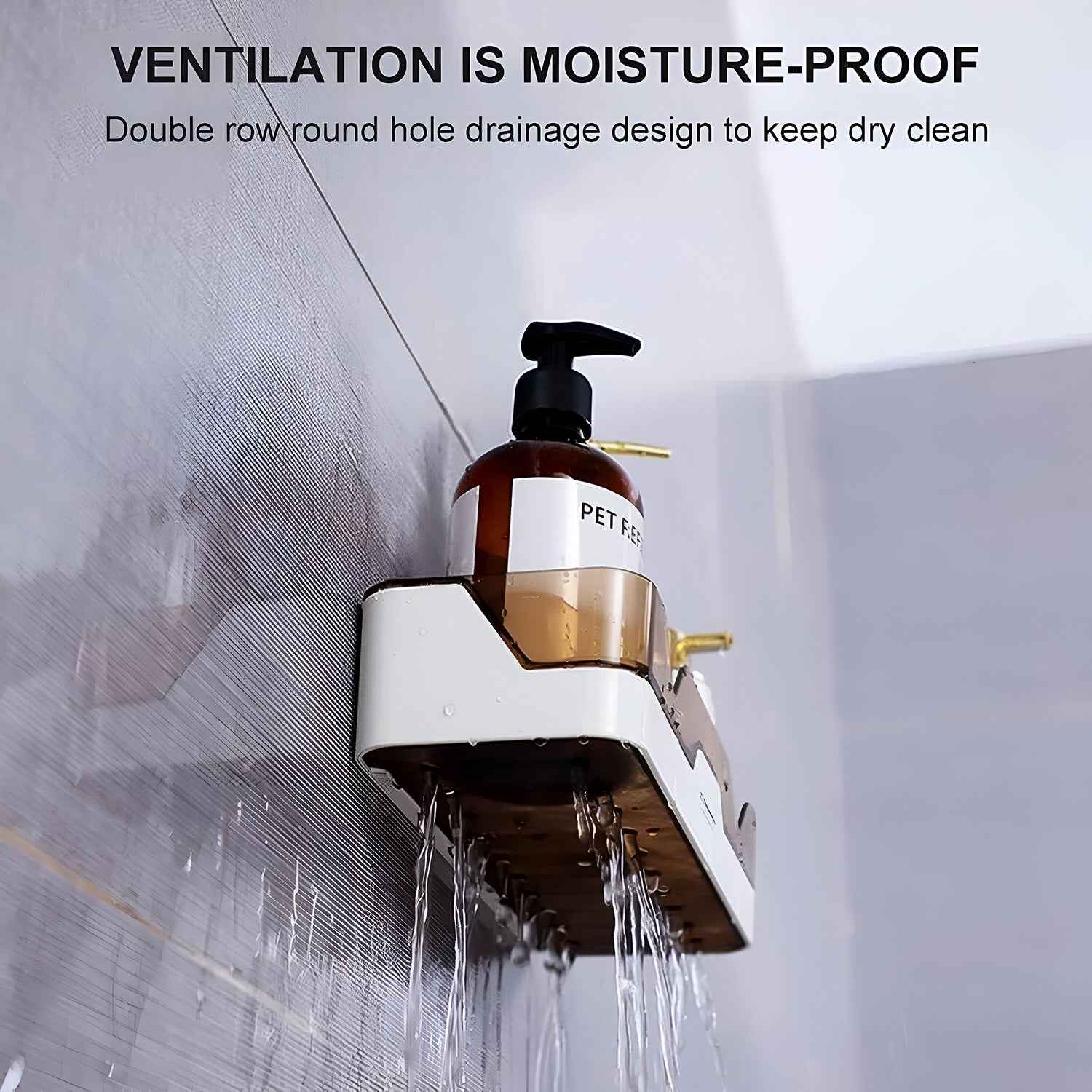 Adhesive Plastic Storage Shelf – Wall Mounted Space Saver