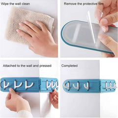 Foldable Rotating Wall-Mounted Hook Rack – Space-Saving Organizer