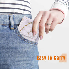 Marble Finish Card Holder Wallet – Compact Snap Button Design