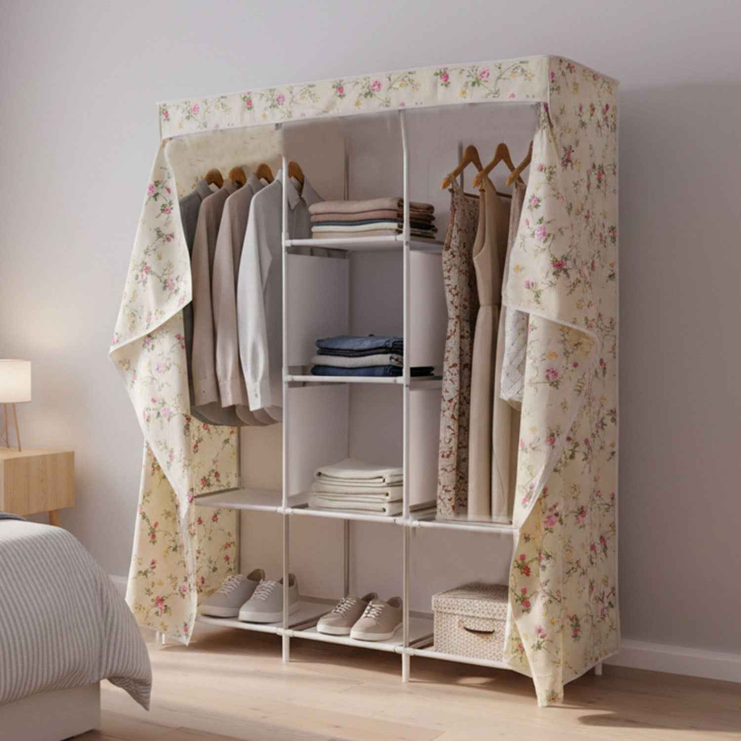 Portable Fabric Wardrobe Closet – 8 Spacious Compartments & Foldable Design