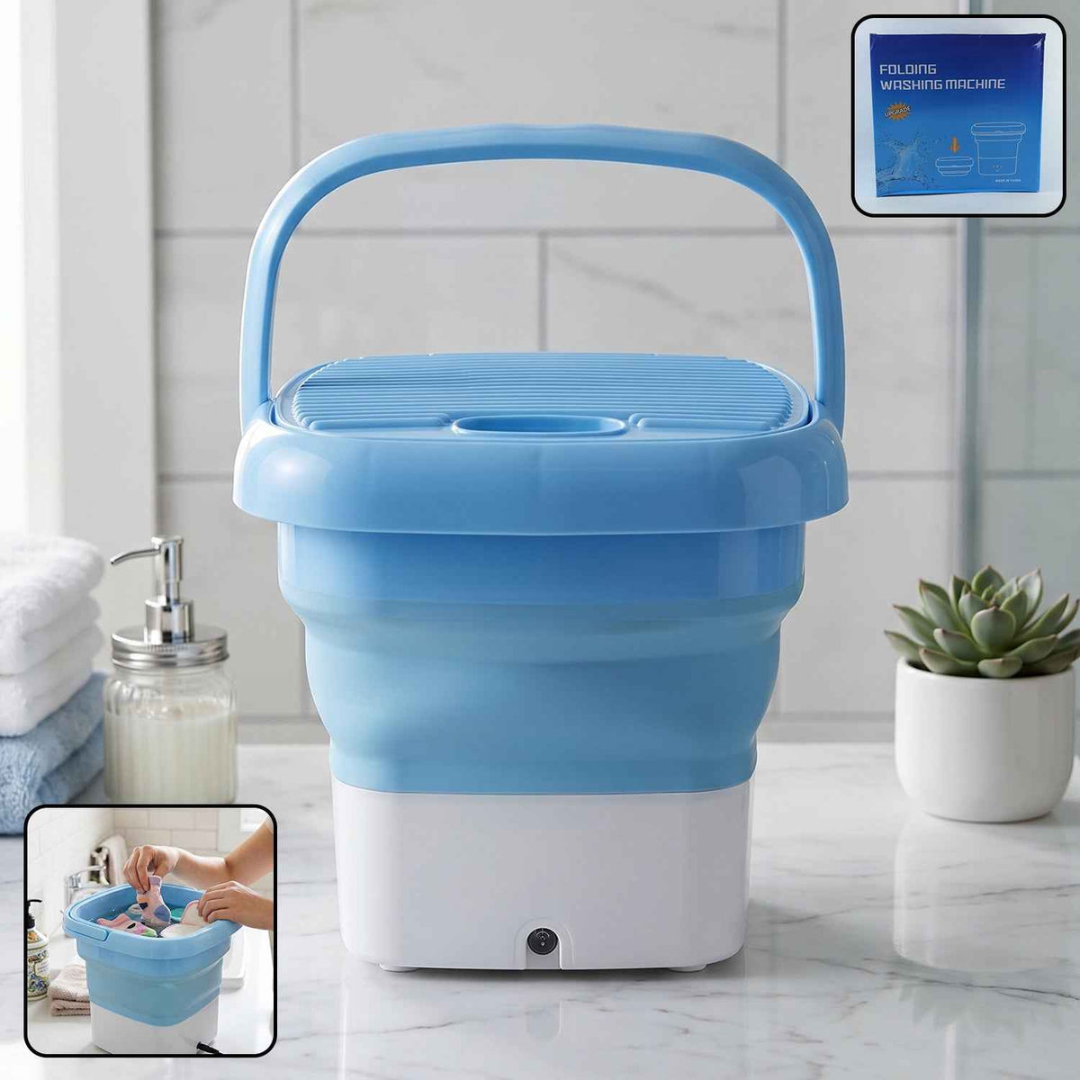 Mini Portable Washing Machine – Foldable & Compact | Mini Bubbles
