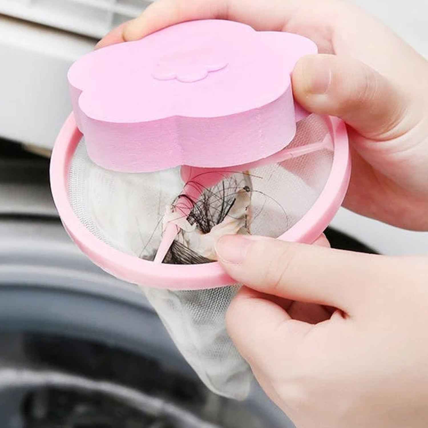 Laundry Lint Remover Ð Reusable Flower-Shaped Mesh Filter for Cleaner Clothes