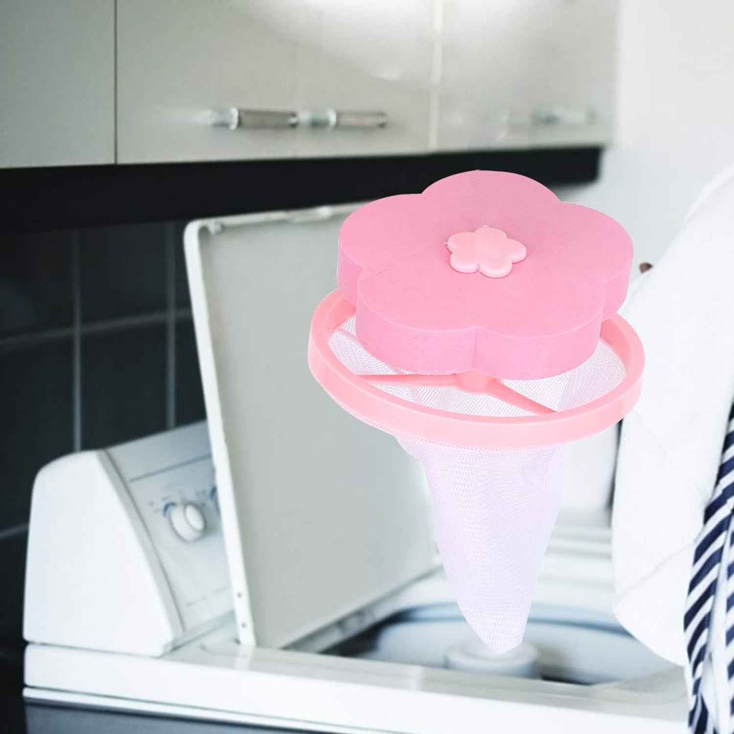 Laundry Lint Remover Ð Reusable Flower-Shaped Mesh Filter for Cleaner Clothes