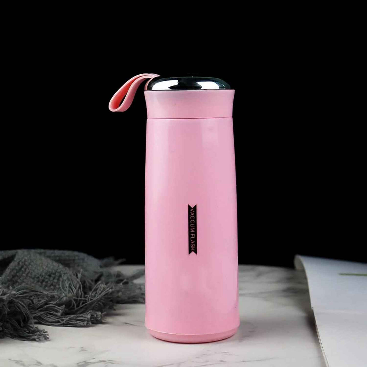 400ml Pink Glass Water Bottle – Leakproof & BPA-Free