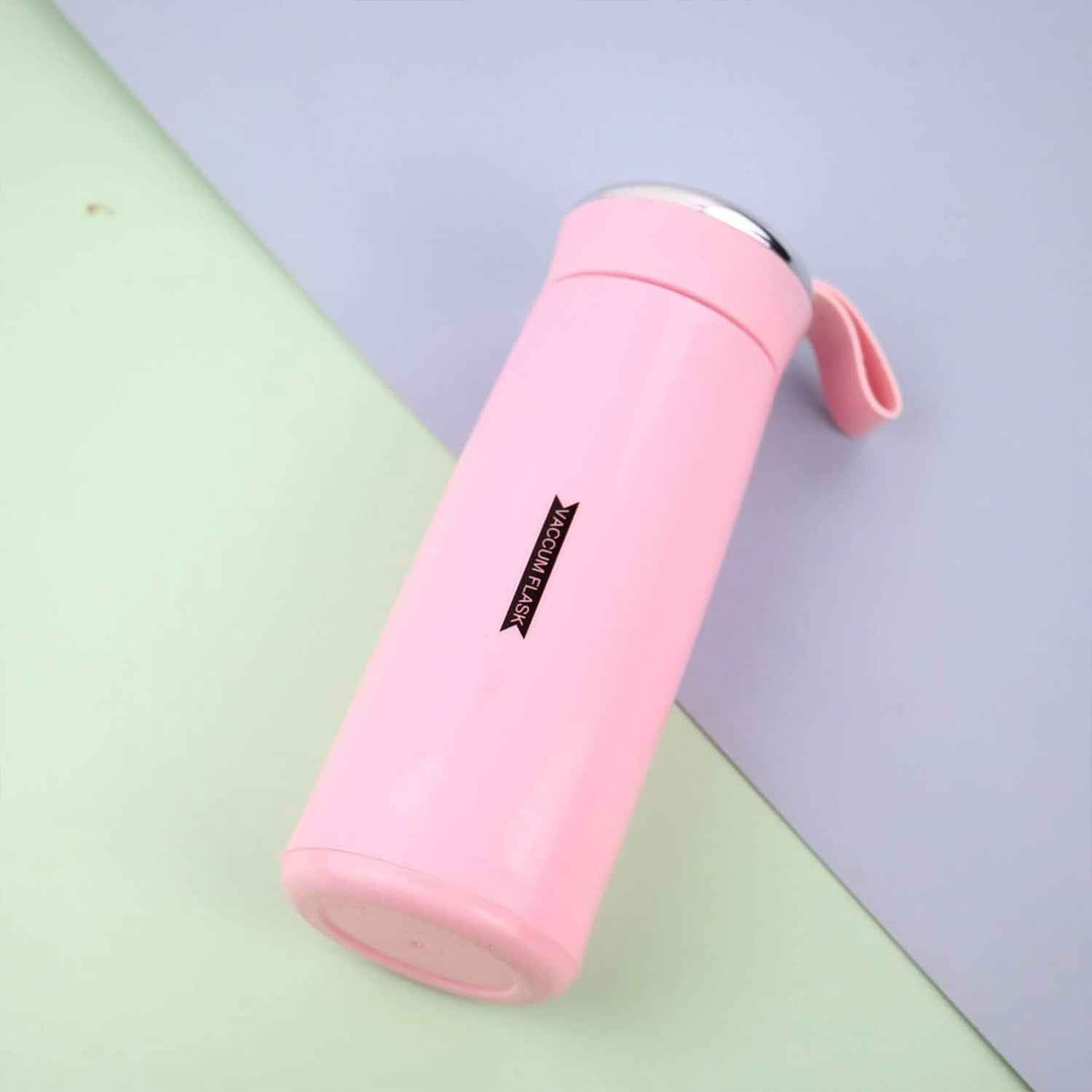 400ml Pink Glass Water Bottle – Leakproof & BPA-Free