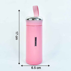 400ml Pink Glass Water Bottle – Leakproof & BPA-Free