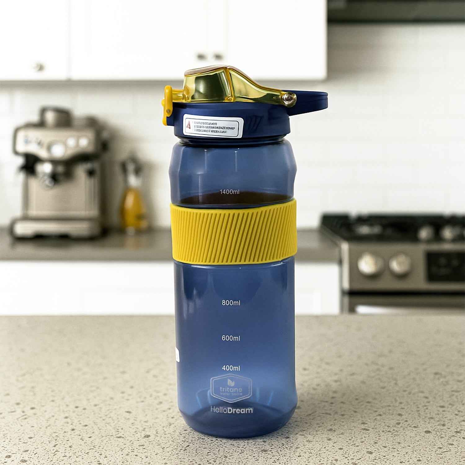 Sports Water Bottle 1400ml – Leakproof Flip Lock Lid with Straw