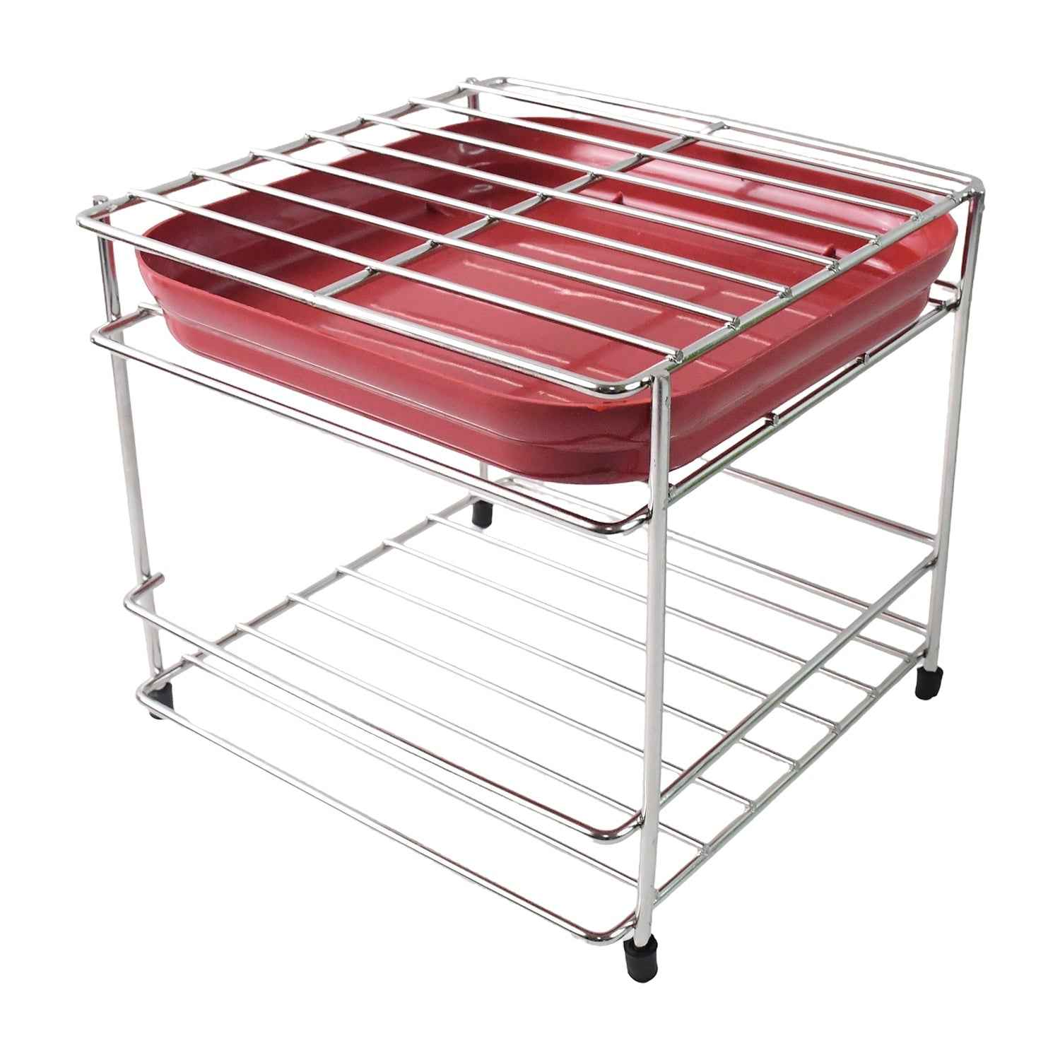 Stainless Steel 2-Tier Kitchen Utensil Storage Stand – Durable & Space-Saving