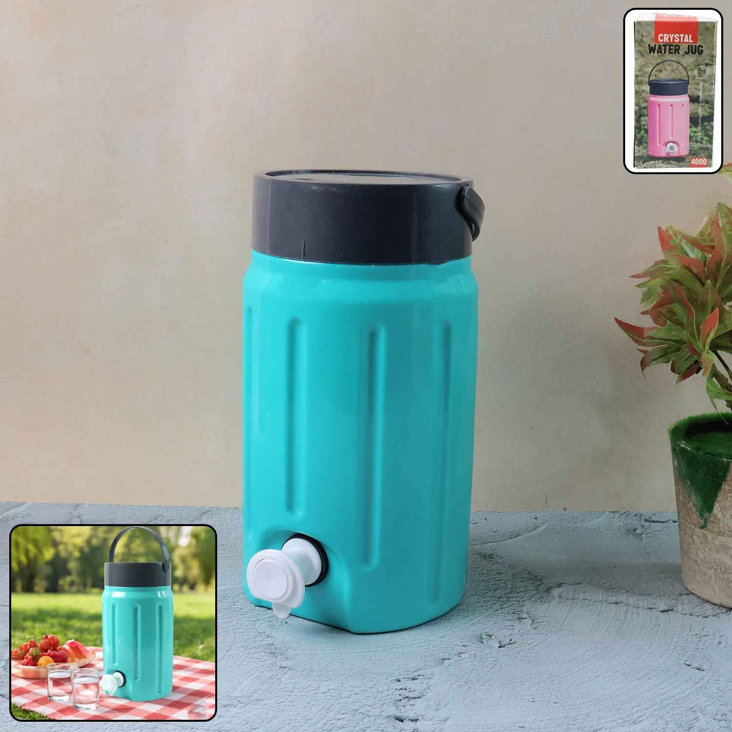 Insulated Water Jug 2 Litre – Leak-Proof Plastic Dispenser with Tap