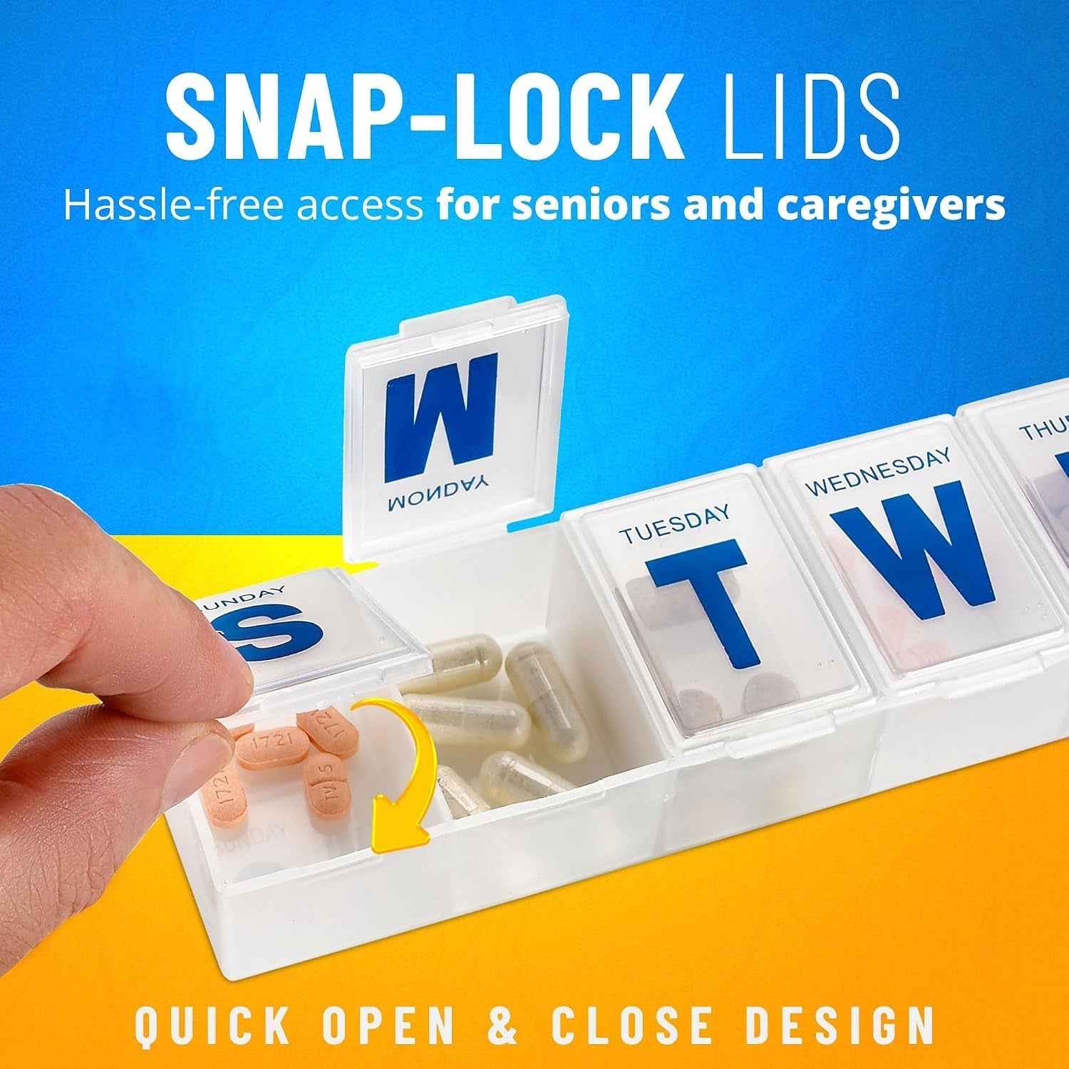7 Day Weekly Plastic Pill Box Organizer with Daily Compartments (1 Pc)