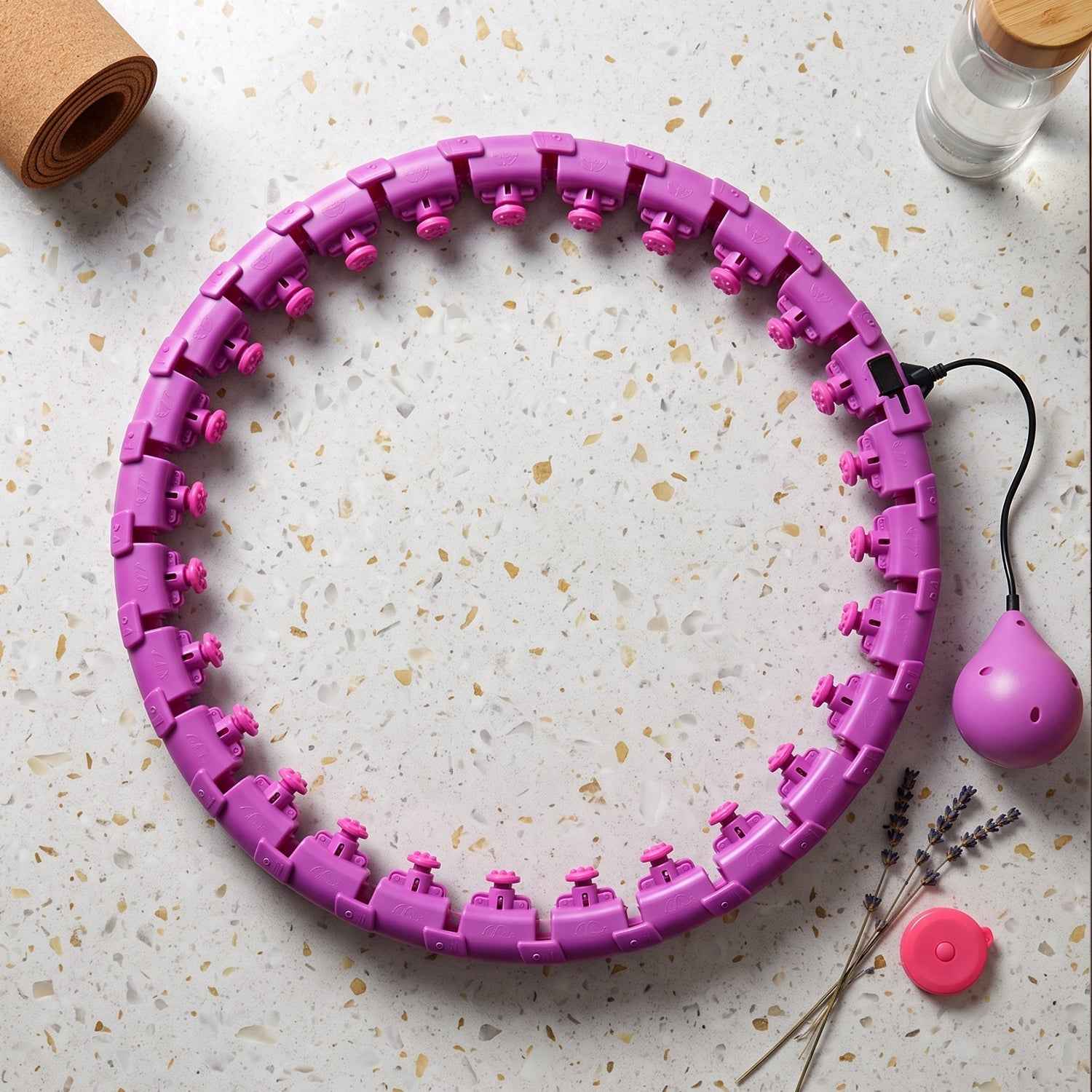 Smart Fitness Hula Hoop with Weighted Ball Detachable Waist Exerciser (1 Pc)