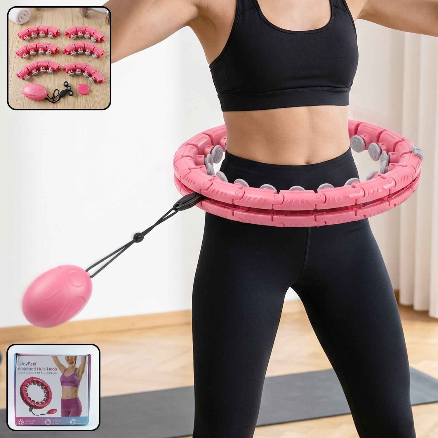 Adjustable Smart Weighted Hula Hoop with Massage Ball for Waist Slimming (1 Pc)