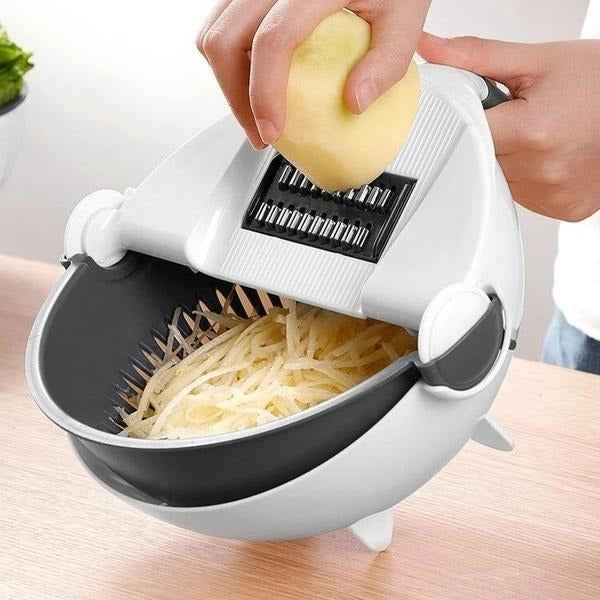 Vegetable Cutter Slicer – 10-in-1 with Rotating Drain Basket | Indo Glow