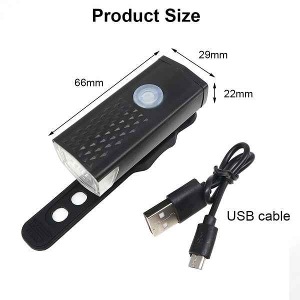 USB bike light set with high brightness and easy mount.